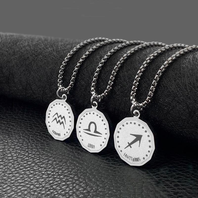 Pendant Necklaces Fashion Twelve Constellation Titanium Steel Necklace Hip-hop Lovers Wild Jewelry
Pendant Necklaces Fashion Twelve Constellation Titanium Steel Necklace Hip-hop Lovers Wild Jewelry