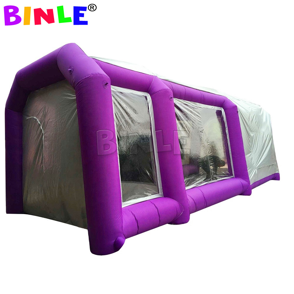 Full set 8x4x3m grey/white/blue/Yellow/purple Inflatable Spray Paint Baking Booth Giant Car Painting room Cabin tent for sale