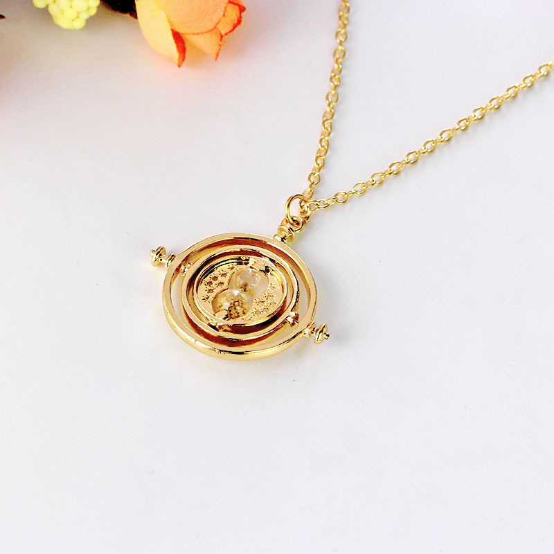 24 Pcs/Lot Selling 3.5 cm Diameter Time Turner Necklace Movie Jewelry Rotating Hourglass Pendant Bulk Wholesale 210621
