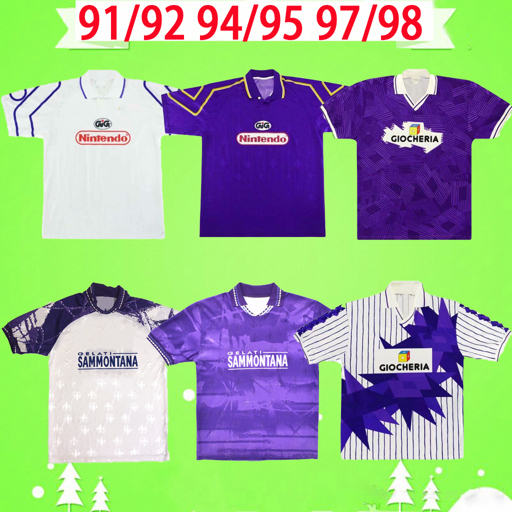 Fiorentina 1991 1992 1994 1995 1996 1997 Retro soccer jersey vintage football shirt Florence classic SCHWARZ BATISTUTA BAIANO RUI COSTA HOME AWAY, 2020/2021 with sock
Fiorentina 1991 1992 1994 1995 1996 1997 Retro soccer jersey vintage football shirt Florence classic SCHWARZ BATISTUTA BAIANO RUI COSTA HOME AWAY, 2020/2021 with sock
