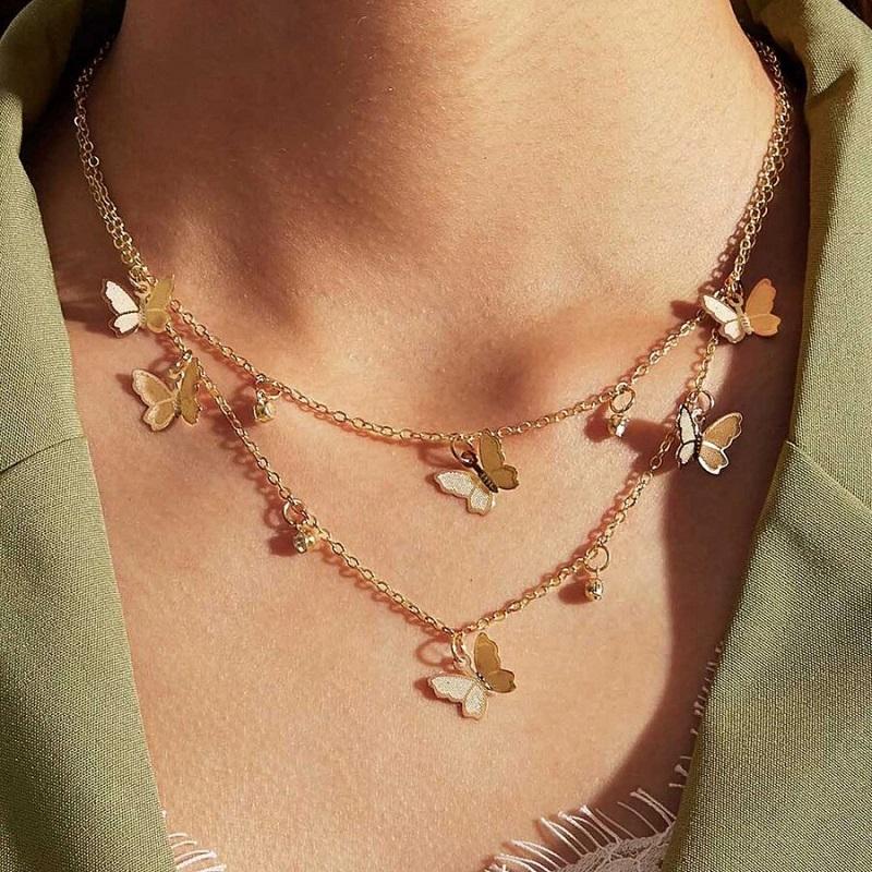 Pendant Necklaces Fashion Butterfly Necklace Alloy Double-Layer Clavicle Chain Dangle Female Jewelry Gift
Pendant Necklaces Fashion Butterfly Necklace Alloy Double-Layer Clavicle Chain Dangle Female Jewelry Gift