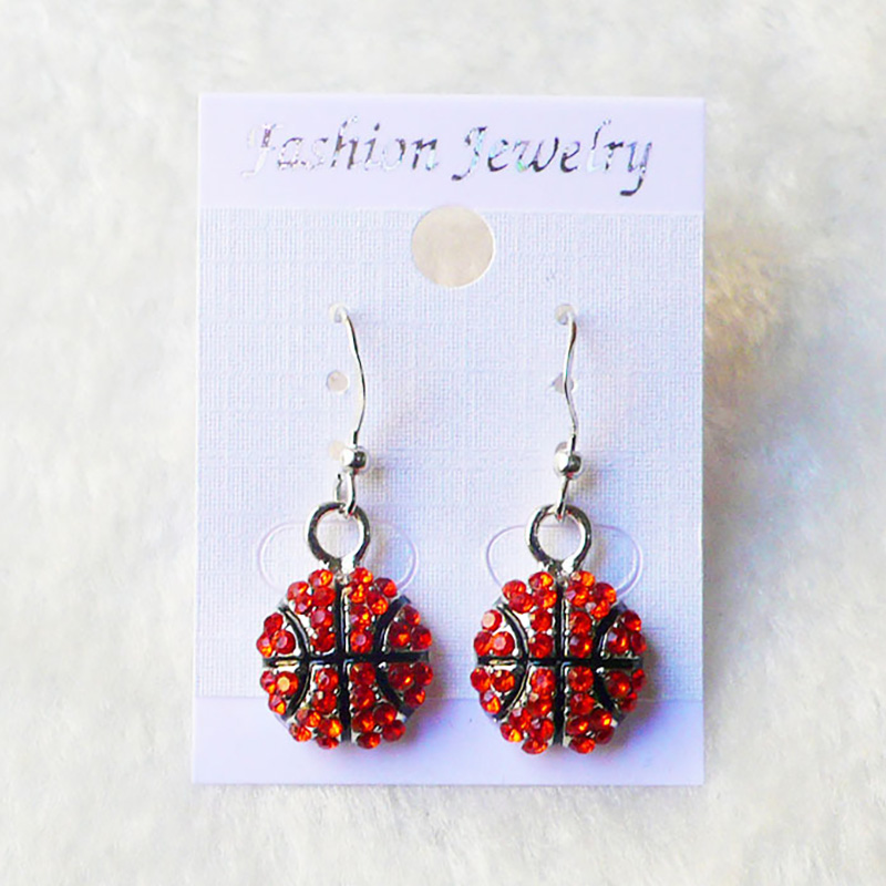 Softball Earrings Party Supplies Stud Crystal Rhine Stone Post Sier Bling Yellow11MM Sport And Fashion Free shipping