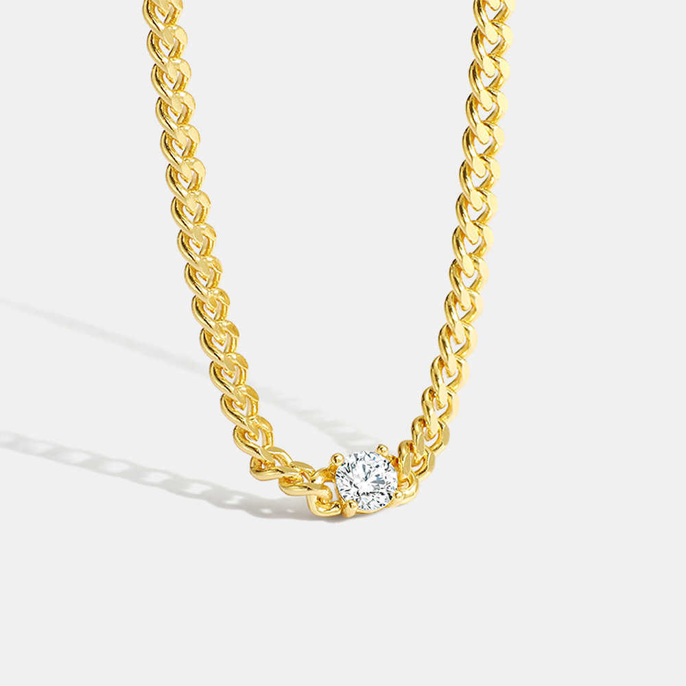 brass plated 18k thick necklace with zircon inlay and long cuban chain net red necklace, Silver
brass plated 18k thick necklace with zircon inlay and long cuban chain net red necklace, Silver