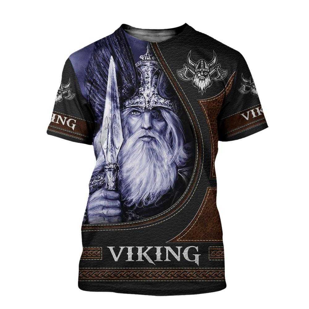 Summer Fashion Viking Odin Mens t-shirt Raven Tattoo 3D Printed Harajuku Short sleeve T shirts Unisex Casual tops KJ0147 210629