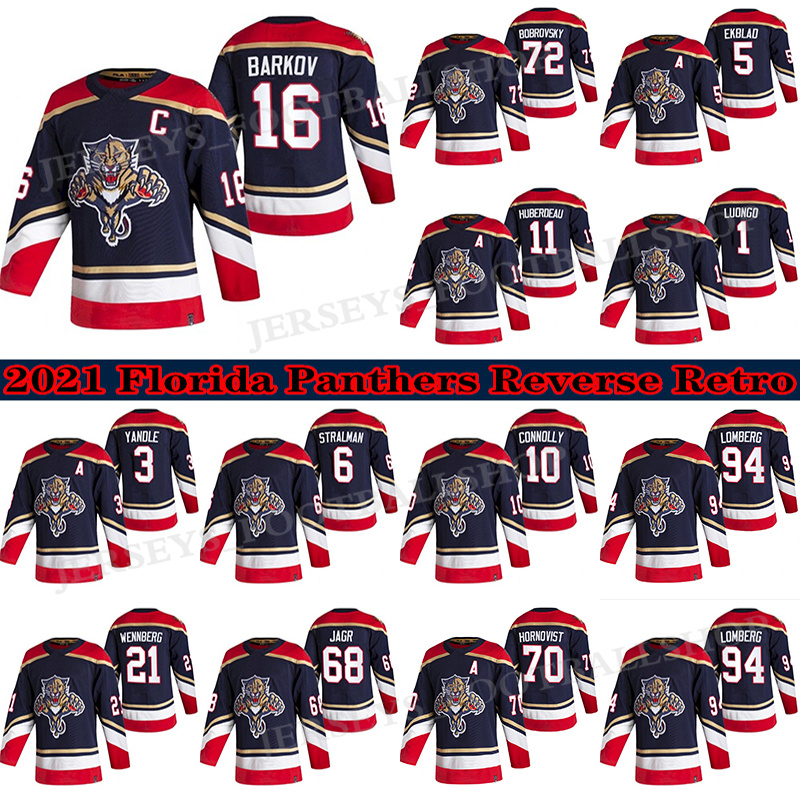 Florida Panthers Jersey 2021 Reverse Retro 72 Sergei Bobrovsky 16 Aleksander Barkov 1 Roberto Luongo 5 Aaron Ekblad 68 Jaromir Jagr hockey jerseys, Navy blue retro
Florida Panthers Jersey 2021 Reverse Retro 72 Sergei Bobrovsky 16 Aleksander Barkov 1 Roberto Luongo 5 Aaron Ekblad 68 Jaromir Jagr hockey jerseys, Navy blue retro