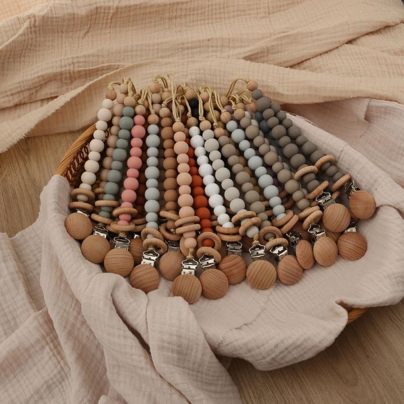 Pacifier Holders&Clips# Baby Clips Silicone Beads Wooden Ring Chain Infant Nipple Appease Soother Dummy Holder Clip
Pacifier Holders&Clips# Baby Clips Silicone Beads Wooden Ring Chain Infant Nipple Appease Soother Dummy Holder Clip