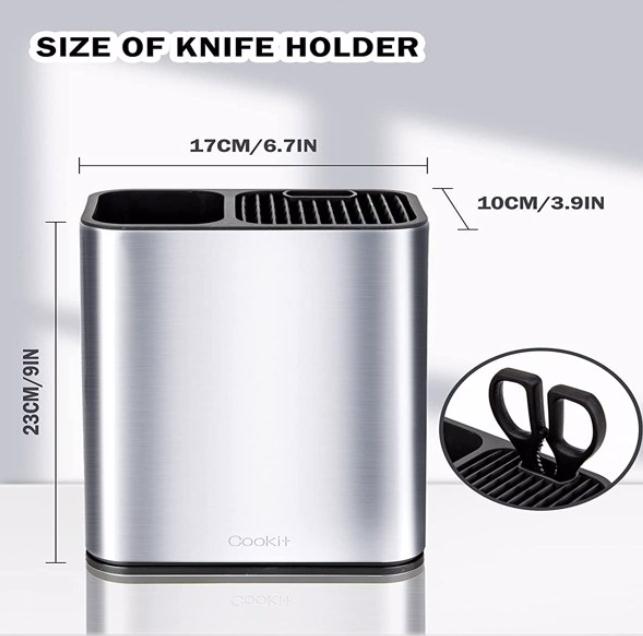 Kitchen Storage & Organization Knife Block, Knife Holder without Knives, Stainless Steel Holders Space Saver Multi-function Utensil Organizer,