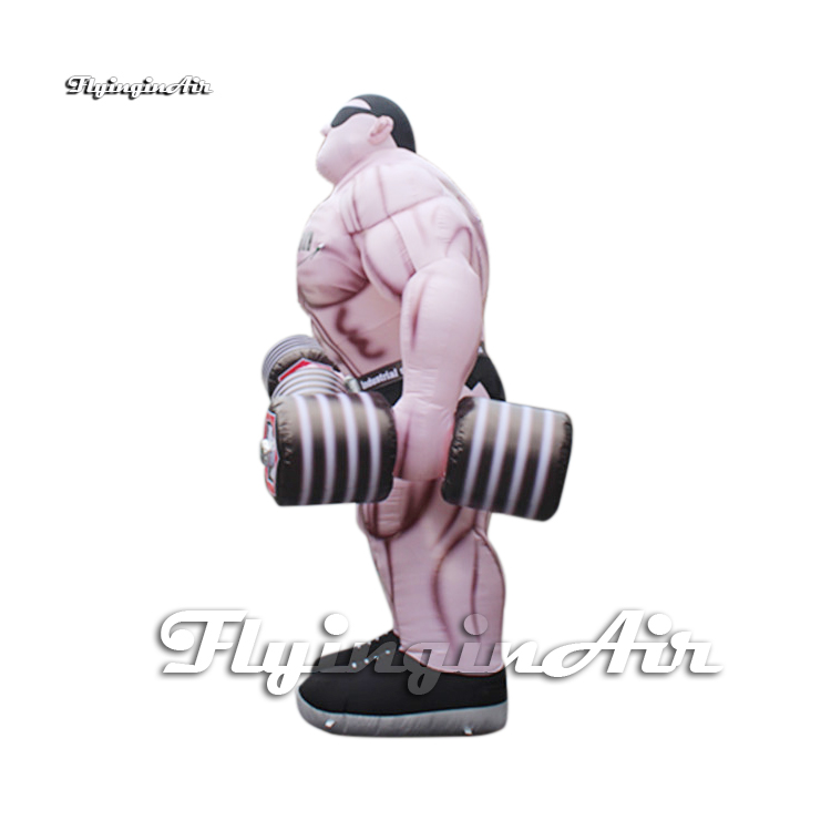 Outdoor Simulation Character Model 3m/6m Height Giant Inflatable Fitness Muscular Man Holding Dumbbells For Advertising Show And GYM Decoration
