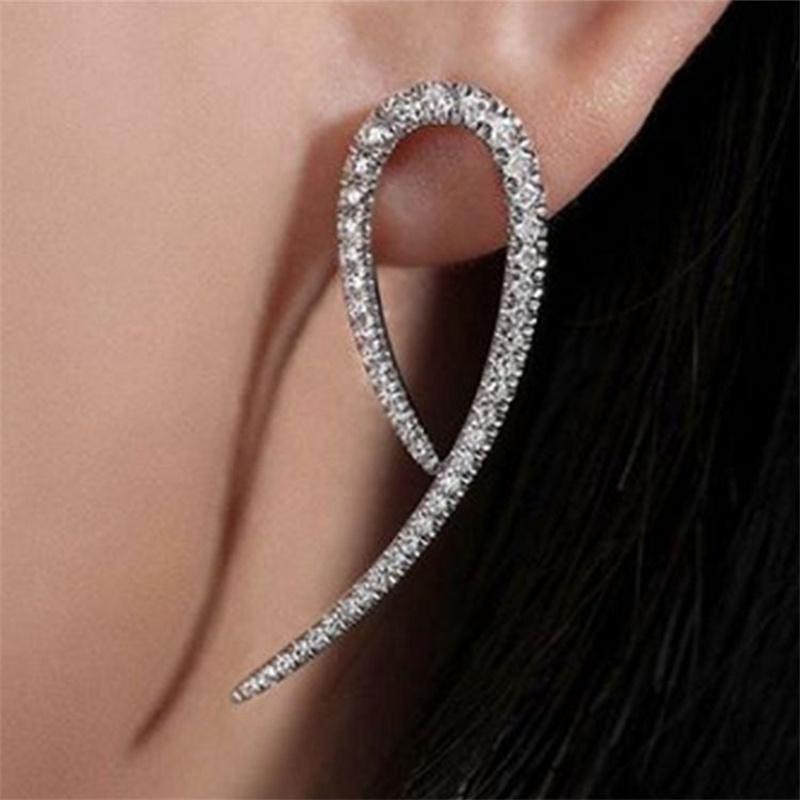 Stud FFLACELL Fashion Simple Geometric Lines Spiral Cross Inlaid With Zircon Earrings For Women Girls Luxury All-match Party Jewelry, Golden;silver
Stud FFLACELL Fashion Simple Geometric Lines Spiral Cross Inlaid With Zircon Earrings For Women Girls Luxury All-match Party Jewelry, Golden;silver