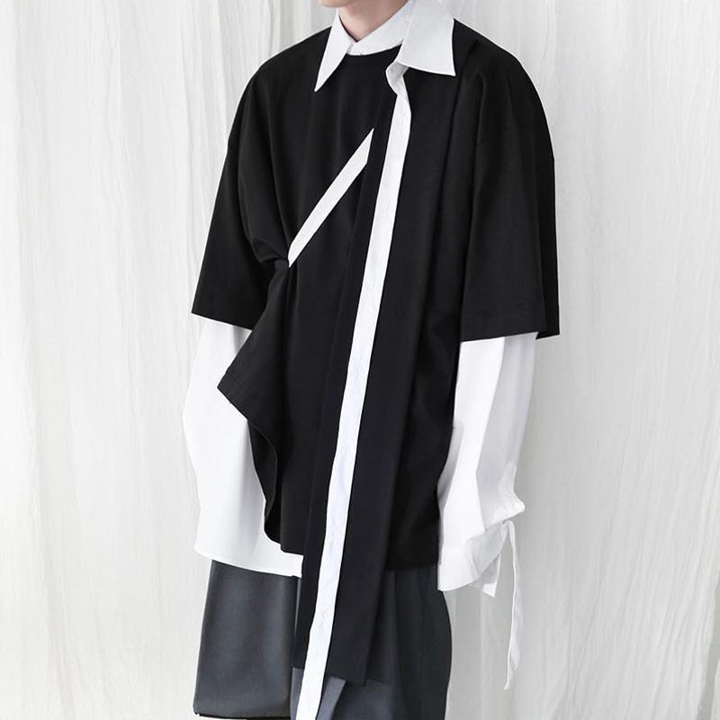 S-6XL 2021 Men Women's Clothing Original Personality Handsome Long Sleeve Shirt Lovers Plus Size Stage Singer Costumes Men's Casual Shirts