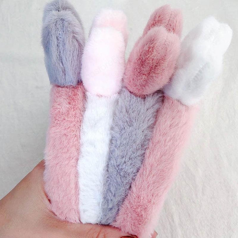 Cute Sweet Love Headband Korean Style Plush Hit Color Head Hoop Girls Autumn Winter Furry Headwear Hair Accessories