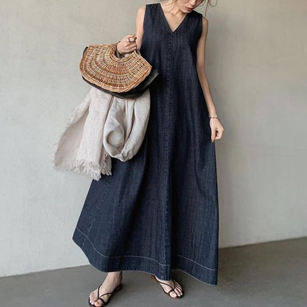 korean Dresses One Piece Denim Sundress Pullover Japanese Plain Style Summer Women Oversized Casual Maxi Jean Long Dress, Black;gray
korean Dresses One Piece Denim Sundress Pullover Japanese Plain Style Summer Women Oversized Casual Maxi Jean Long Dress, Black;gray
