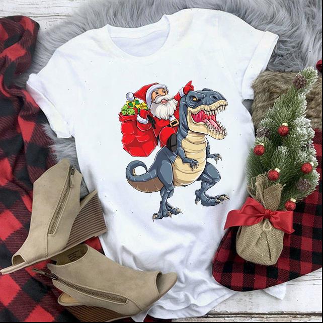 women santa claus riding dinosaur print tee shirt funny merry christmas gift ulzzang t men all seasons suitable tshirt, White
women santa claus riding dinosaur print tee shirt funny merry christmas gift ulzzang t men all seasons suitable tshirt, White