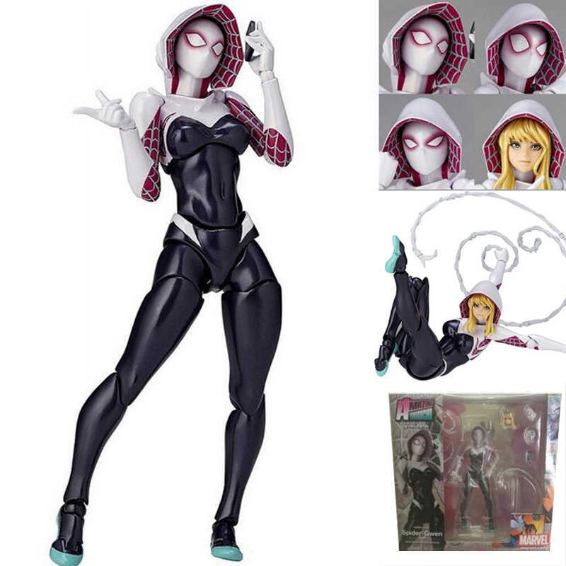 

Revoltech Figure Gwen Stacy Action Figure Amazing Yamaguchi Toy Doll Giift for Christmas Q0722, No box