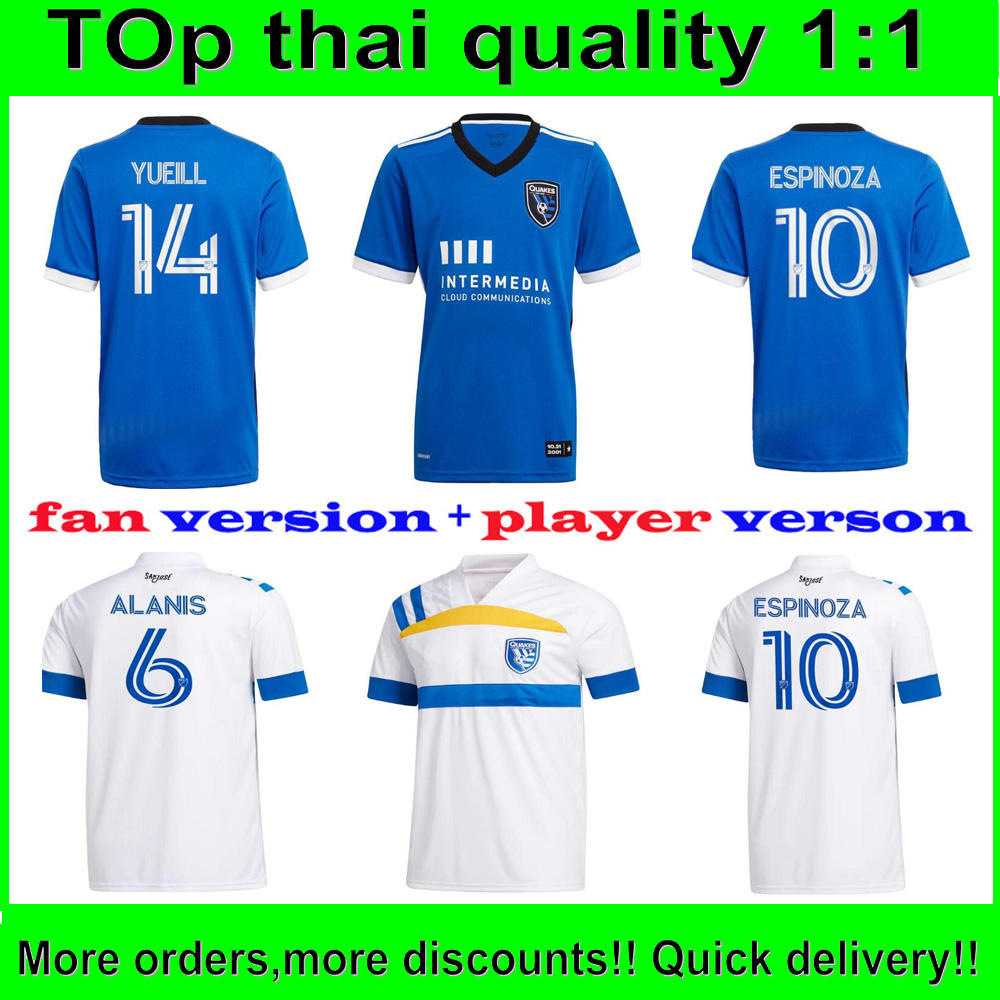 Top thai San Jose Earthquakes Soccer Jersey 21 22 MLS #10 ESPINOZA WONDOLOWSKI Uniform Mens #6 ALANIS YUEILL Football fan and palyer version, Black;yellow
Top thai San Jose Earthquakes Soccer Jersey 21 22 MLS #10 ESPINOZA WONDOLOWSKI Uniform Mens #6 ALANIS YUEILL Football fan and palyer version, Black;yellow