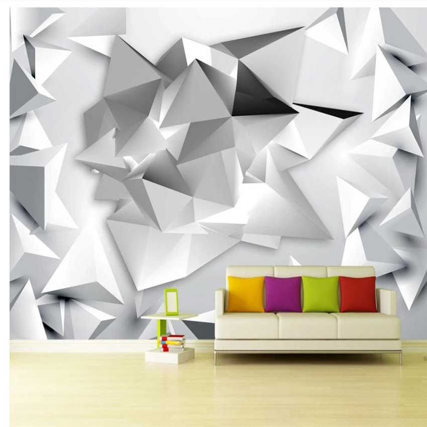 living style wallpaper 3d wallpapers Abstract stereo geometry nostalgic modern minimalist sofa study background