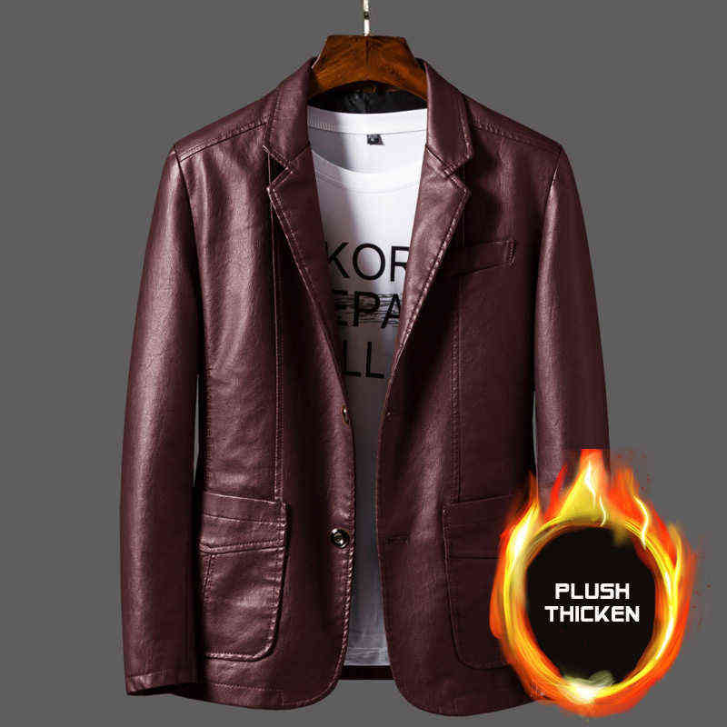 Autumn Mens Leather Jackets Classic Mens Motor Outwear Coats PU Pocket Jackets Motor & Biker Faux Leather Fashion Jacke 6XL 211106