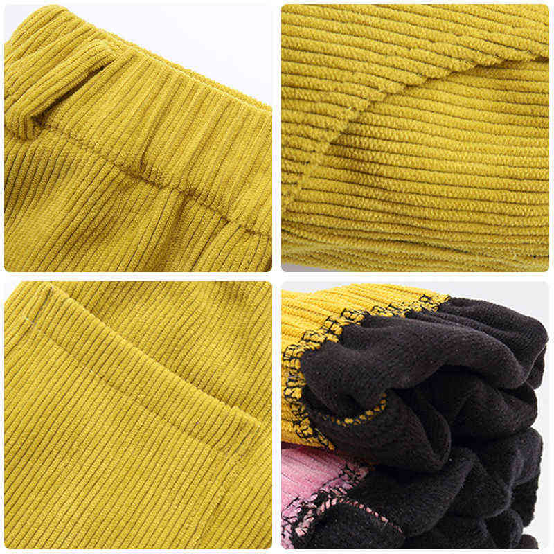 HH Kids Autumn Winter Corduroy Cotton Soft Pants for Girls 3-8 Years Old Solid Boys Casual Sport Baby Toddler Comfortable 211103