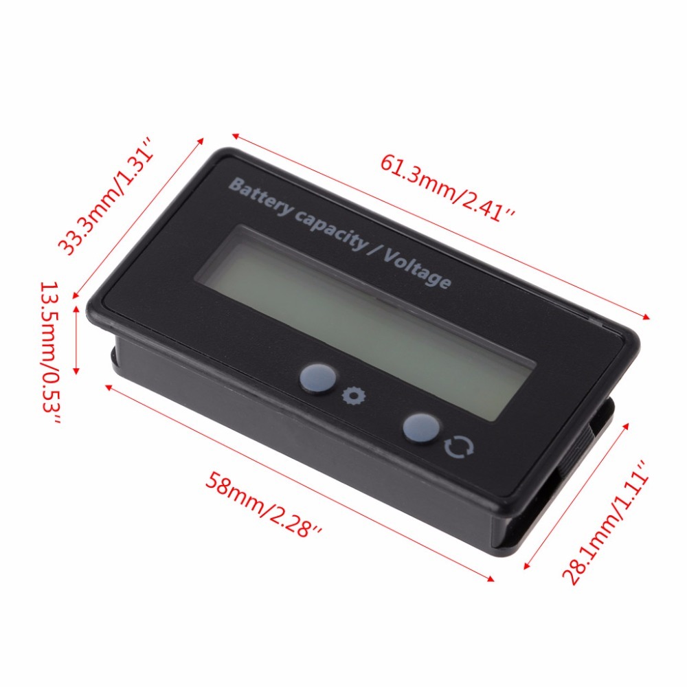 8-70V Blue Lcd Acid Lead Lithium Battery Capacity Voltmeter Gauge 2in1 Electric Meter Tester Tool