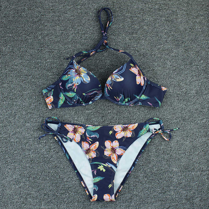 Plus Size Sexy Bikini Floral Print Swinsuit Swimwear Women Low Waist Push Up Set Beachwear Brazilian Biqiuni Summer 210611