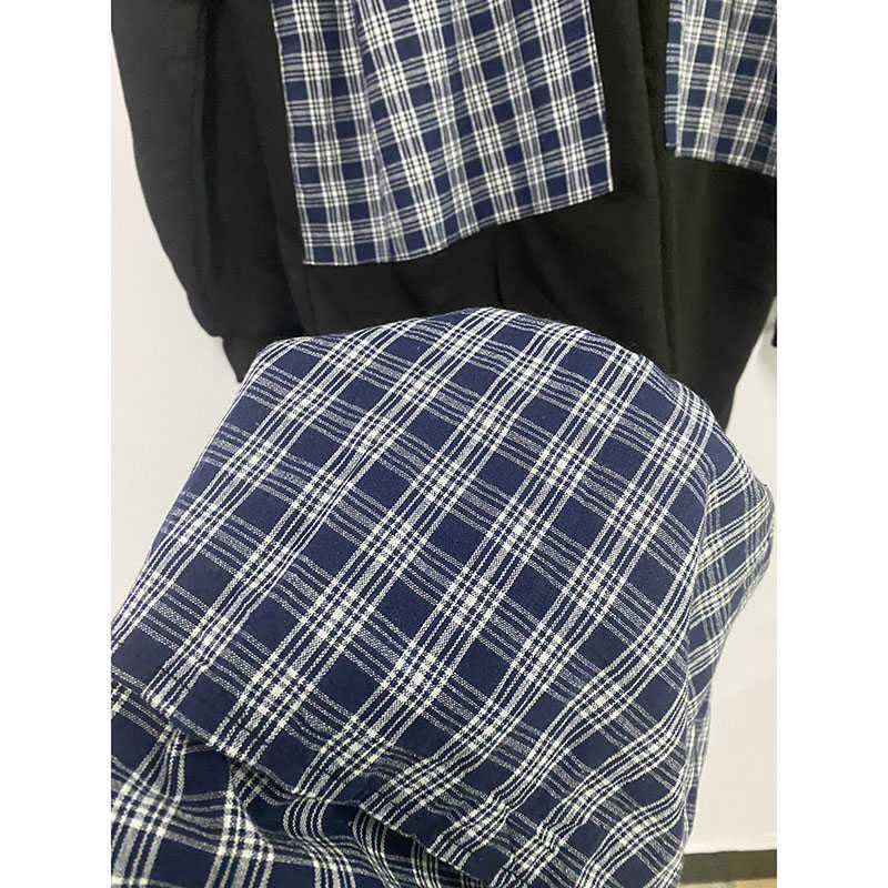 Big Sale Autumn and Winter Casual Loose Women's Dress Stitching Plaid Plus Size College Style Cotton 210615Z