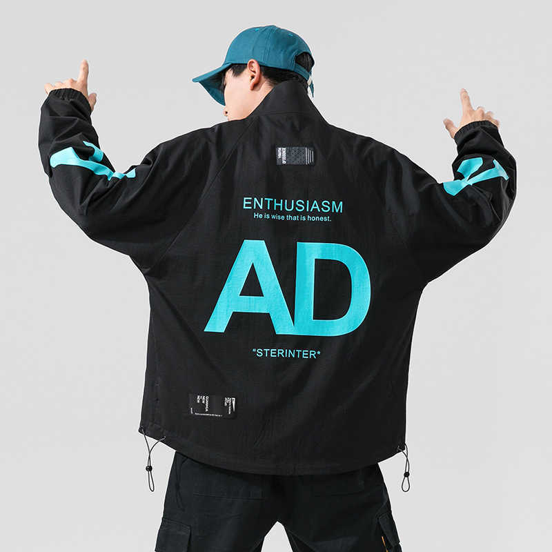 Autumn Jacket Men Fashion Streetwear Hooded Korean Style Mens Bomber Coat Spring Wear Hip-Hop Male Cloth Trendy 210811