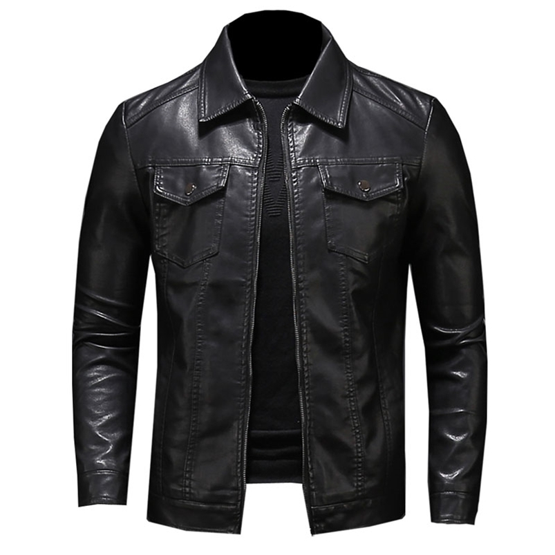 Men's motorcycle leather jacket large size pocket black zipper lapel slim fit Male spring and autumn high quality PU Coat M-5XL 211111
Men's motorcycle leather jacket large size pocket black zipper lapel slim fit Male spring and autumn high quality PU Coat M-5XL 211111