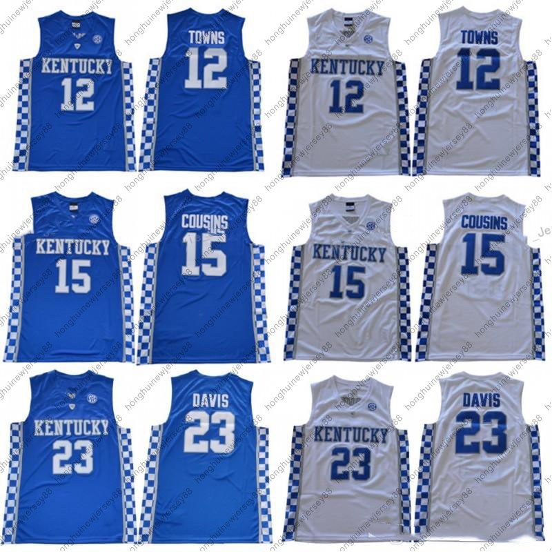 Image of Kentucky Wildcats Jerseys College Basketball DeMarcus 15 Cousins John 11 Wall Anthony 23 Davis Devin 1 Booker Karl Karl-Anthony 12 Towns