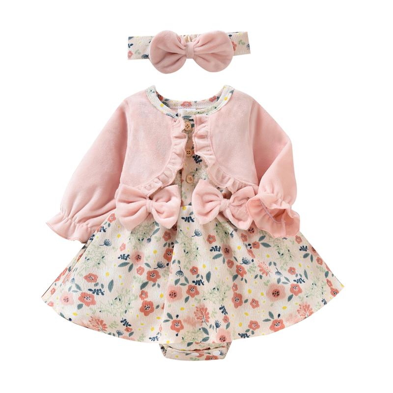 Clothing Sets Born Girl Casual Romper Outfits, Long Sleeve Floral Printed Patchwork Dress Style Playsuit + Bow-Knot Decor Headband Set, White
Clothing Sets Born Girl Casual Romper Outfits, Long Sleeve Floral Printed Patchwork Dress Style Playsuit + Bow-Knot Decor Headband Set, White
