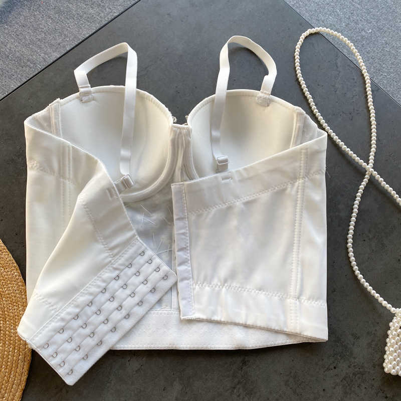 Women Fashion Sexy Bling Sparkle Sequin Beaded Camisole Dance Push Up Bustier Corset Bra Night Club Party Cropped Tops R074 210527