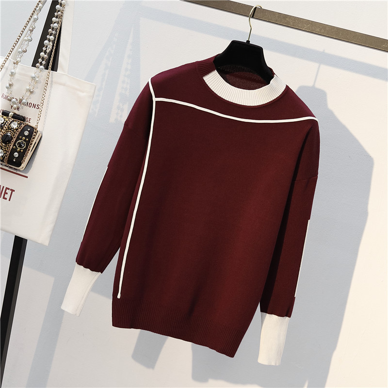 Plus Size Winter Women Knitted 2 Piece Set Long Sleeve O Neck Sportwear Pullover Sweater And Pocket Pant Suit 2pcs set 210519