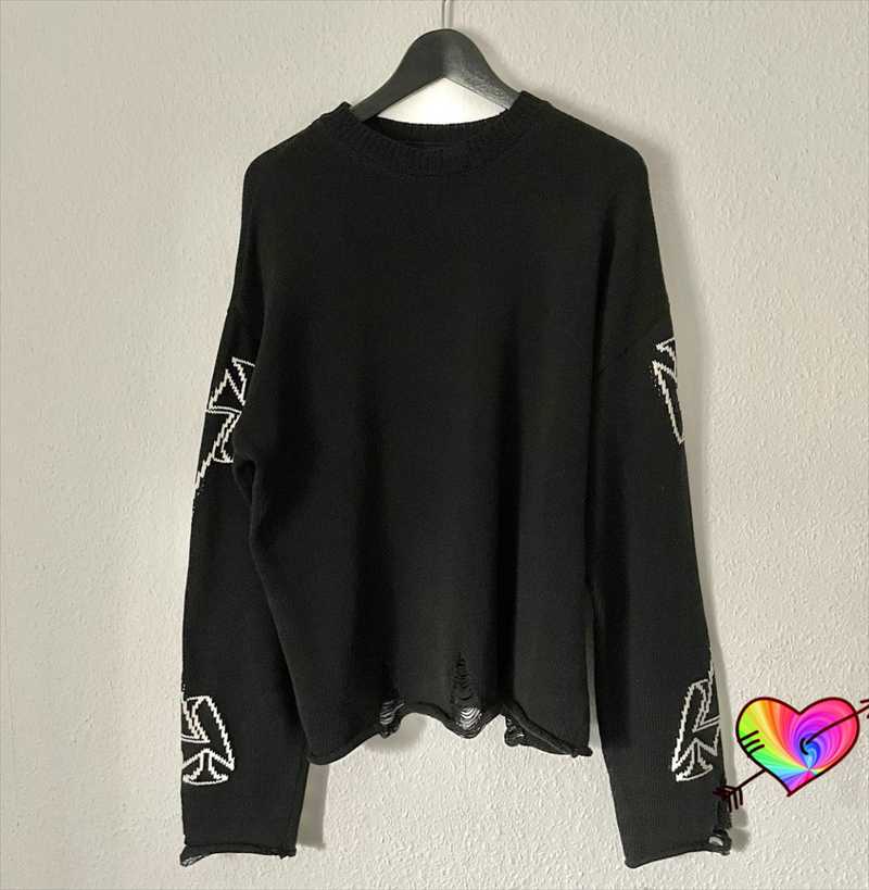 Men's Sweaters Frayed Sweater 2022 Men Women 1:1 High Quality Patchwork Knitting Logo Oversize O-neck Pullovers, White;black
Men's Sweaters Frayed Sweater 2022 Men Women 1:1 High Quality Patchwork Knitting Logo Oversize O-neck Pullovers, White;black