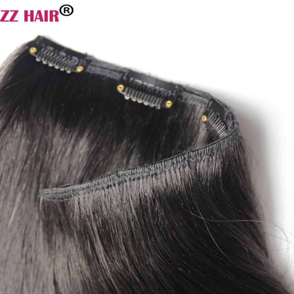 100% Brazilian Remy Human hair Extension 16-28 inches 1pcs set Nolace with 5clips in 80g-200 Clips in/on Natural Straight