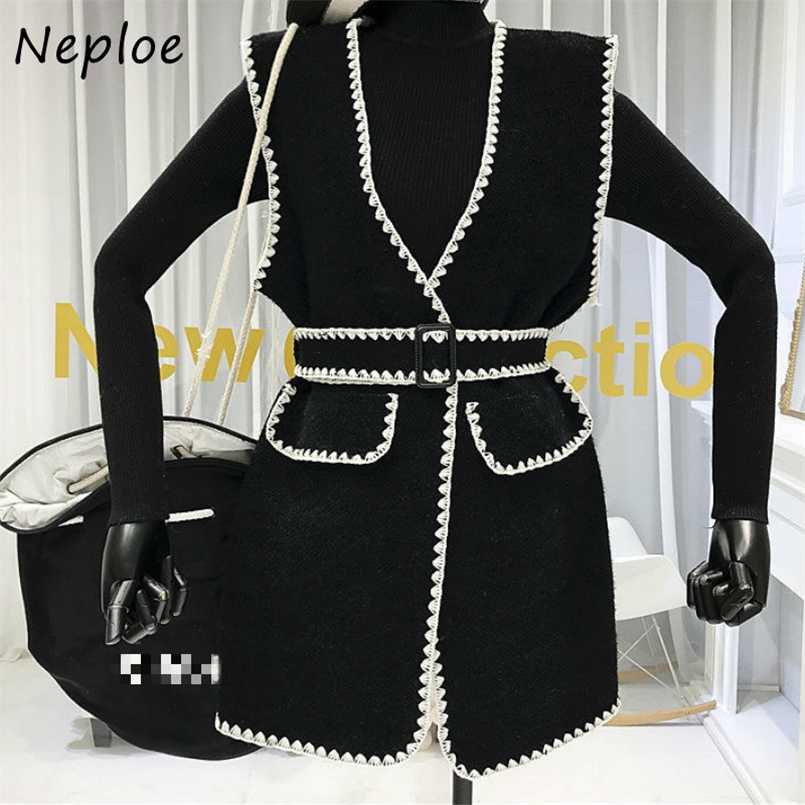 Neploe Elegant Suit Chic Sashes Panelled Patchwork Vest + Solid Color Slim Fit Sweaters Women Autumn 2 Piece Set 211109, White 2 piece set
Neploe Elegant Suit Chic Sashes Panelled Patchwork Vest + Solid Color Slim Fit Sweaters Women Autumn 2 Piece Set 211109, White 2 piece set