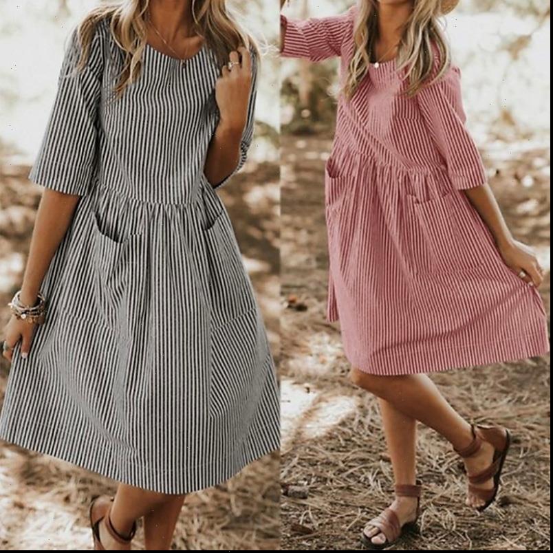 women dresses summer striped dress vintage half sleeve pockets plus size casual baggy sundress female vestido robe, Black;gray
women dresses summer striped dress vintage half sleeve pockets plus size casual baggy sundress female vestido robe, Black;gray