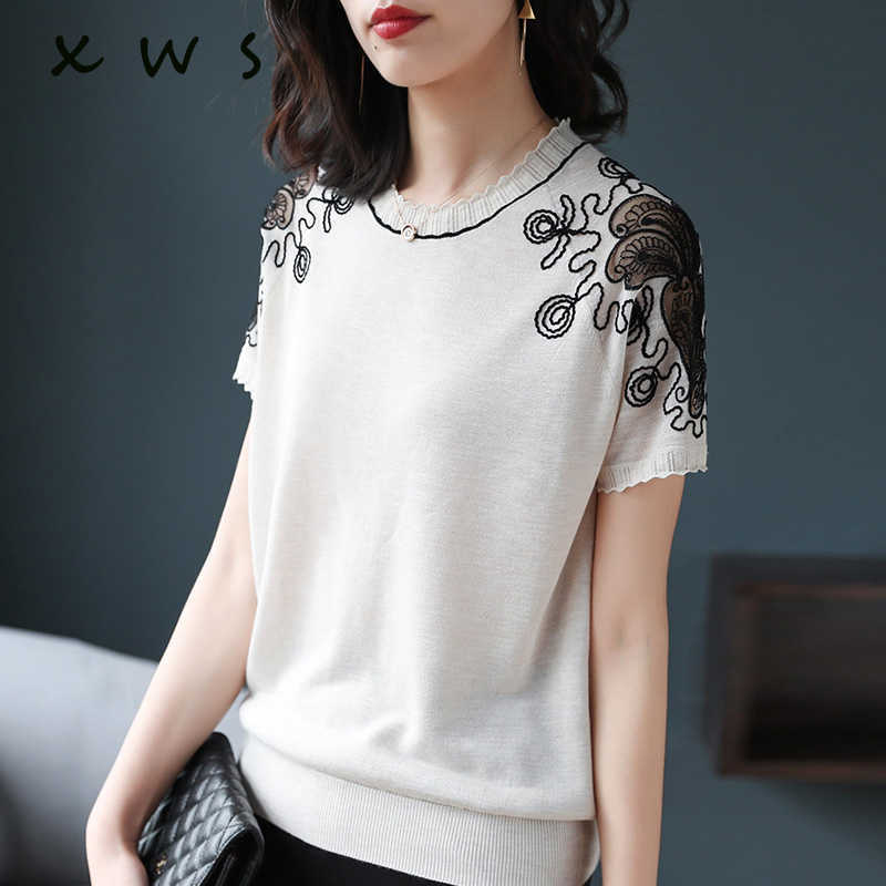 summer women sweater and pullover fashion lace patchwork short sleeve o neck knit female sweater casual loose top 210604, Rice white
summer women sweater and pullover fashion lace patchwork short sleeve o neck knit female sweater casual loose top 210604, Rice white