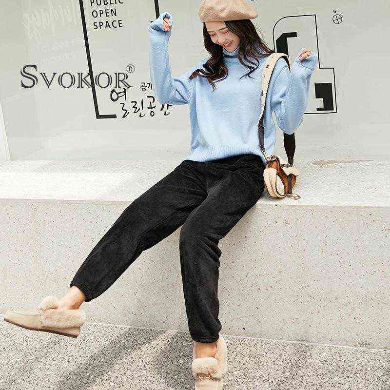 SVOKOR Warm Fleece Pants Women's Casual Home Trousers Coral Loose Comfortable Plush Autumn Winter Female Clothes 211115