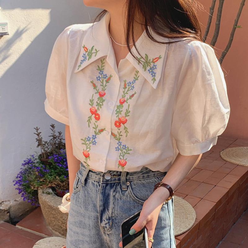 Women's Blouses & Shirts Korean Version Of The Hong Kong Style Embroidered Shirt Design Sense Niche French Retro Puff Sleeve Western Cl, White
Women's Blouses & Shirts Korean Version Of The Hong Kong Style Embroidered Shirt Design Sense Niche French Retro Puff Sleeve Western Cl, White