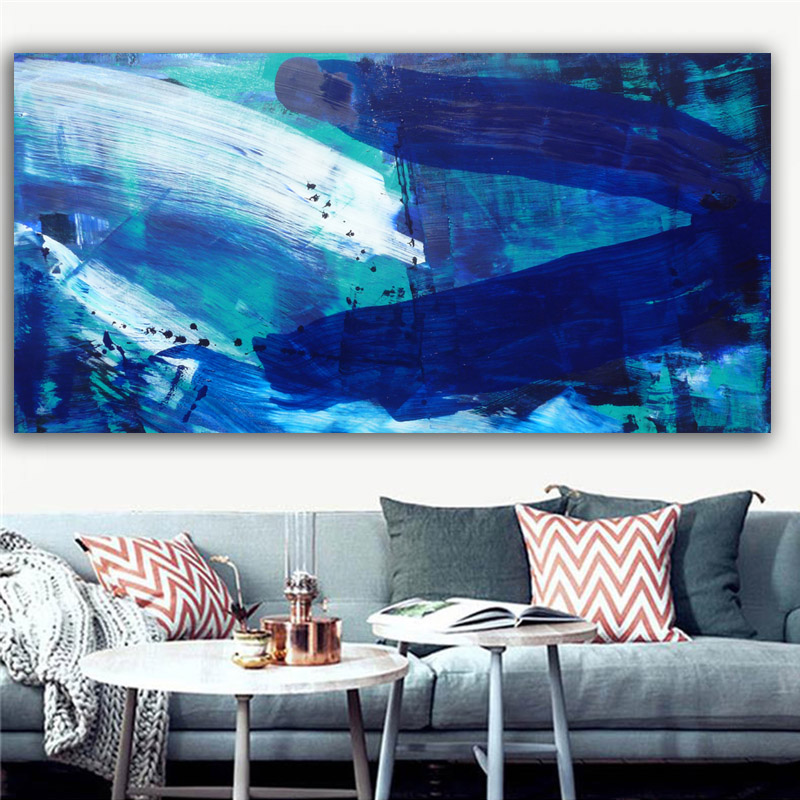 Blue Picture Wall Art Prints Oil Painting On Canvas For Living Room Gallery Home Decor Poster Big Size prints printscreen