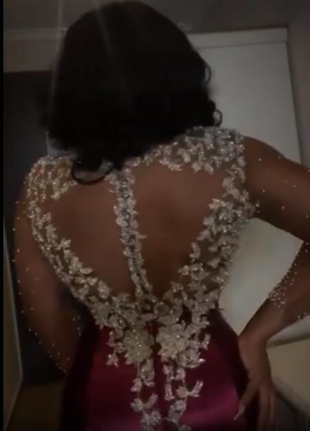 2021 Plus Size Arabic Aso Ebi Burgundy Lace Beaded Prom Dresses Sheer Neck Mermaid Long Sleeves Evening Formal Party Second Reception Gowns Dress ZJ46