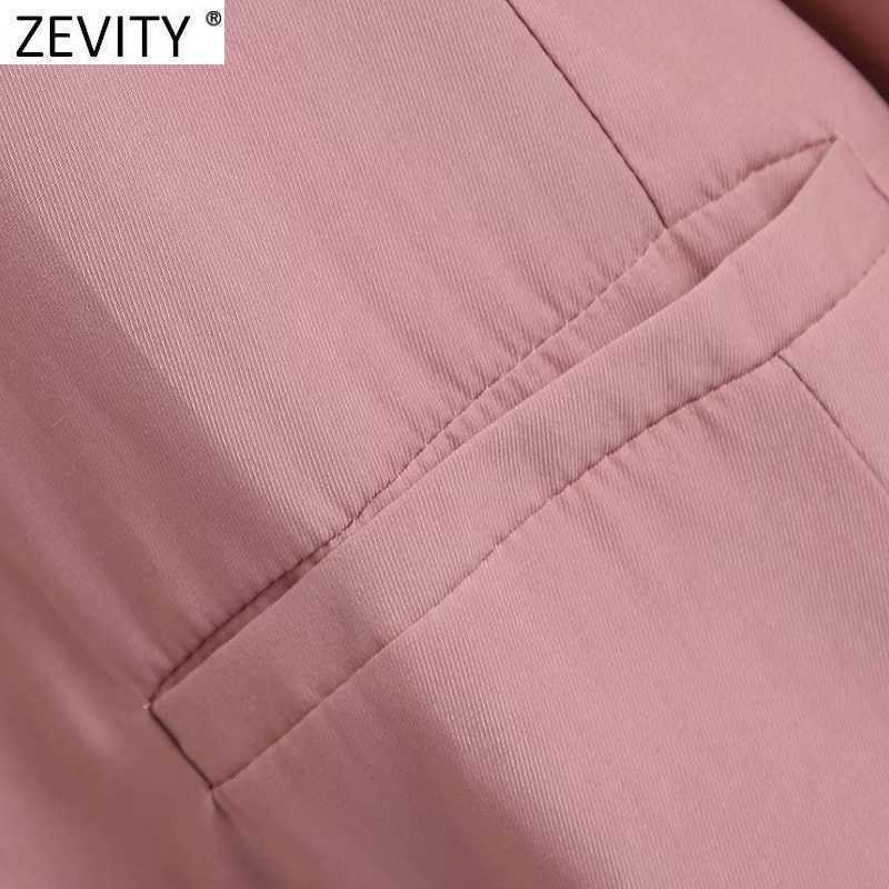 Zevity Women Fashion Notched Collar Loose Smock Blouse Office Lady Long Sleeve Business Shirts Chic Femininas Blusas Tops LS9221 210603