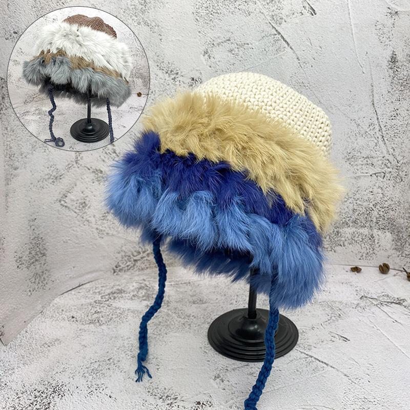 Berets Fashion Women Knitting Hats Caps Autumn Winter Colorful Faux Fur Plush Warm Girls Outdoor Casual Accessories 6C7820
Berets Fashion Women Knitting Hats Caps Autumn Winter Colorful Faux Fur Plush Warm Girls Outdoor Casual Accessories 6C7820
