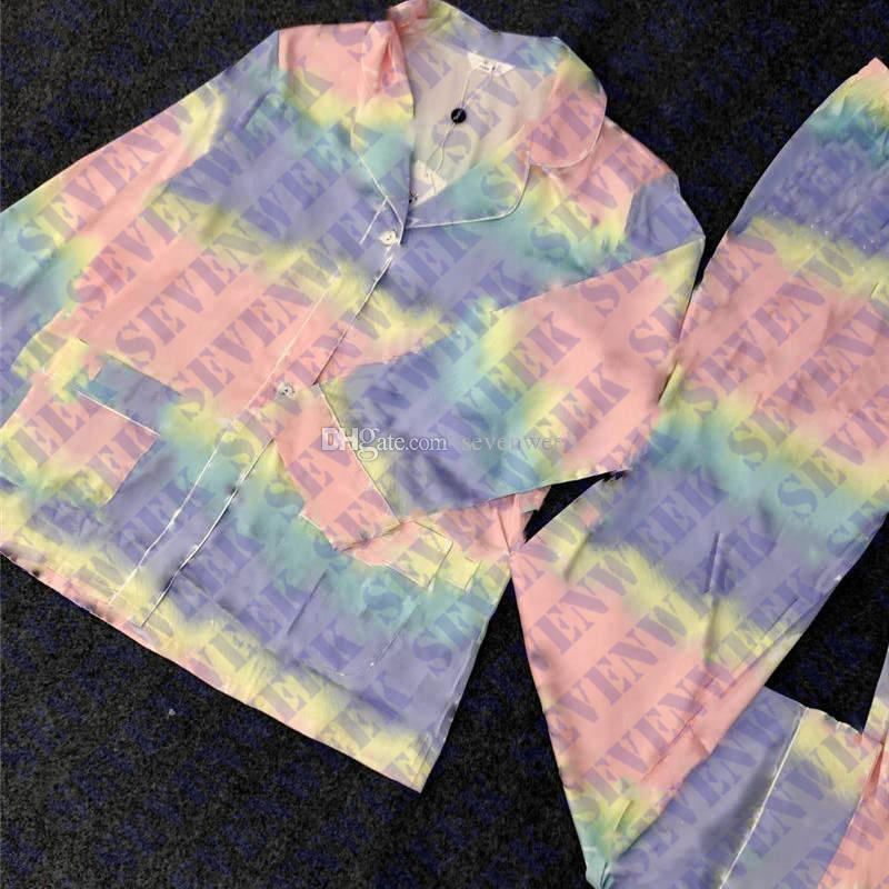 Colorful Letter Women Sleepwear Pajamas Set Homewear Long Sleeve Silk Satin Womens Pajama Sexy Ladies Home Clothing Two Piece Sets, Big letter
Colorful Letter Women Sleepwear Pajamas Set Homewear Long Sleeve Silk Satin Womens Pajama Sexy Ladies Home Clothing Two Piece Sets, Big letter