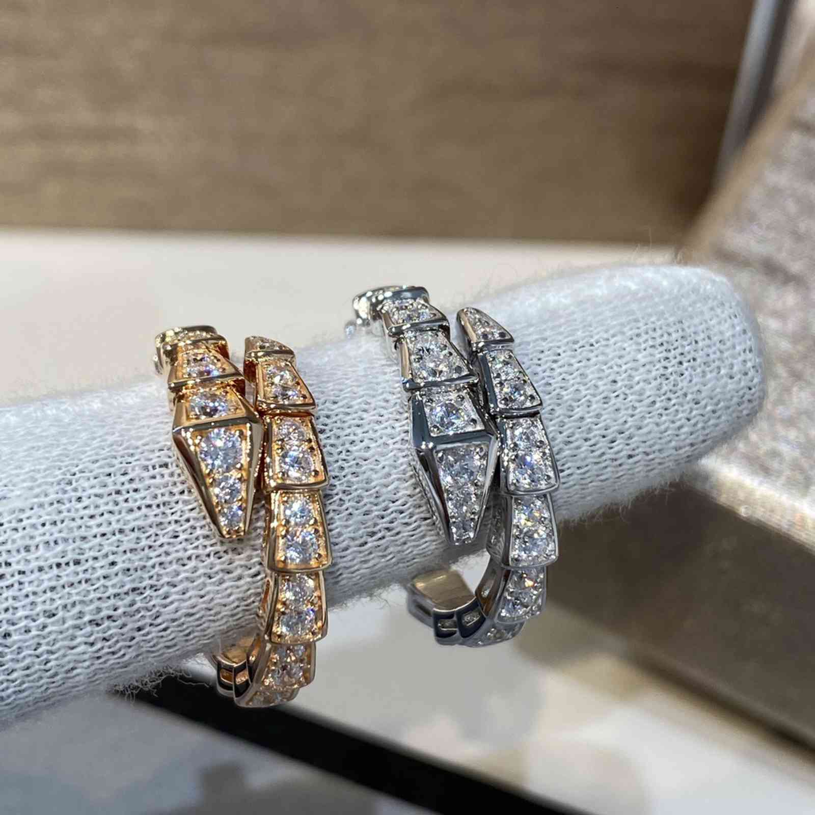 Snake Ring v Gold Diamond Bone Siler Rose Narrow Quantity Discount