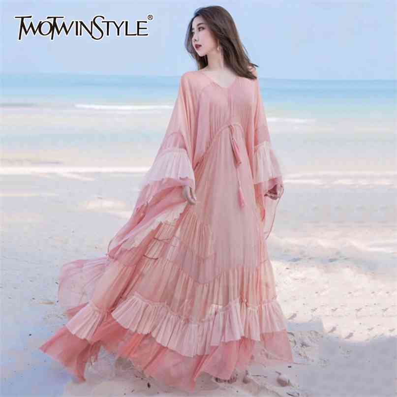 Elegant Patchwork Mesh Dresses Female V Neck Butterfy Long Sleeve High Waist Lace Up Hit Color Dress Women Fashion 210520, As picture
Elegant Patchwork Mesh Dresses Female V Neck Butterfy Long Sleeve High Waist Lace Up Hit Color Dress Women Fashion 210520, As picture