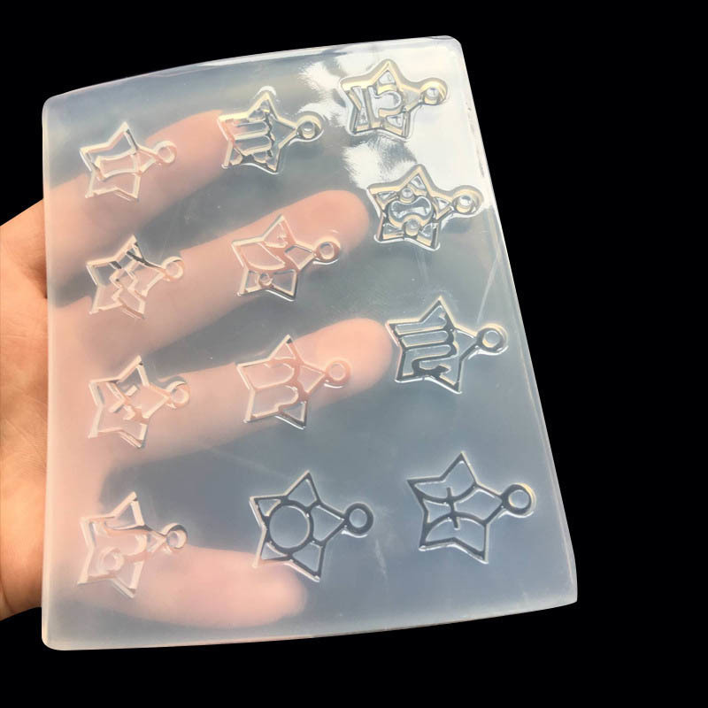Clear Epoxy DIY Jewelry Making Tool Silicone 1PC Pendant Casting Crystal Molds Twelve Constellations Shape Hand Craft