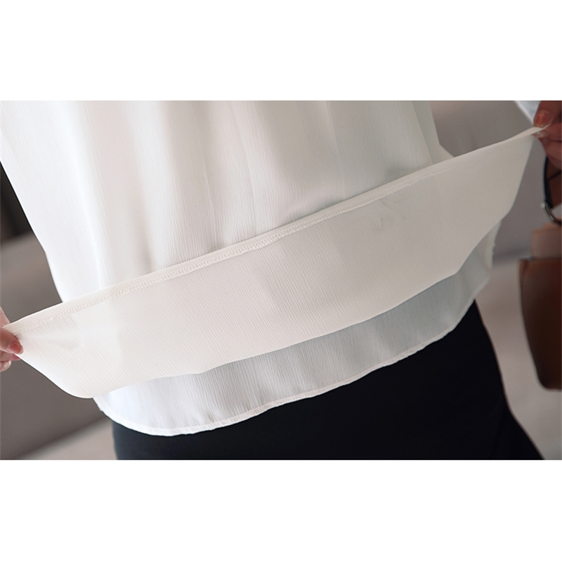 Casual Solid White Chiffon Blouse Shirt Women Tops And Blouses Long Sleeve OL Blouse Fashion 2021 Women Blusa Feminina 0894 40 210317