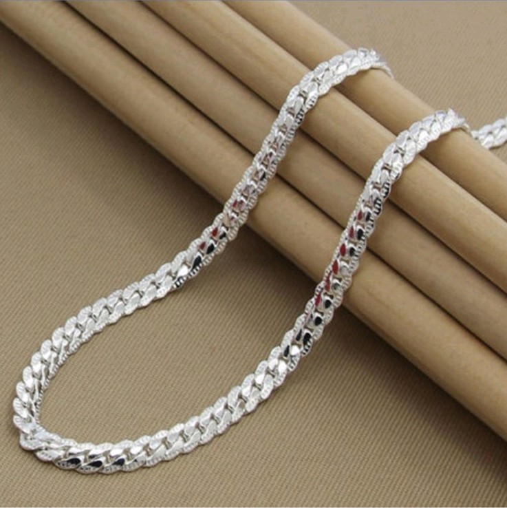 5mm Fashion Chain M925 Sterling Silver Necklaces Pendant Men's Jewelry Full Side Necklace gold-Silver color
5mm Fashion Chain M925 Sterling Silver Necklaces Pendant Men's Jewelry Full Side Necklace gold-Silver color