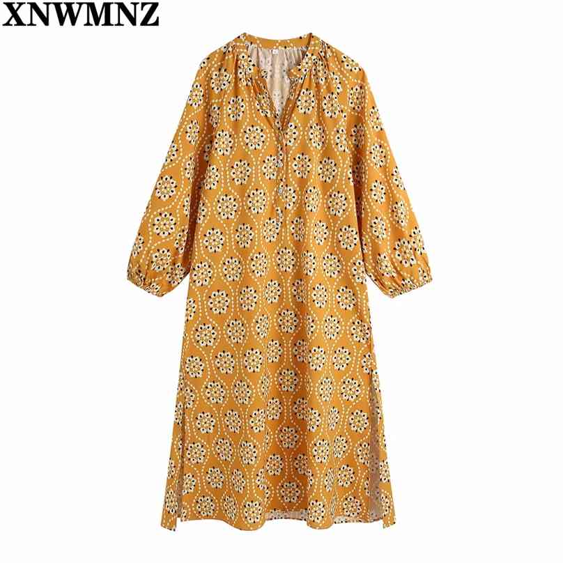 Women Vintage V Neck Totem Floral Print Side Split Midi Dress Female Single Breasted Vestidos Casual Shirt Dresses robe 210520, Orange
Women Vintage V Neck Totem Floral Print Side Split Midi Dress Female Single Breasted Vestidos Casual Shirt Dresses robe 210520, Orange
