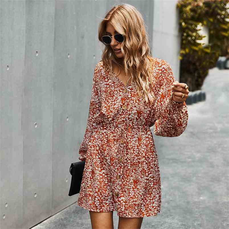 Women' Fall Products Sexy V-neck Floral Printed Dress Female Single Breasted A-line Mini Dresses Femme Robe Vestidos 210517, Light green
Women' Fall Products Sexy V-neck Floral Printed Dress Female Single Breasted A-line Mini Dresses Femme Robe Vestidos 210517, Light green